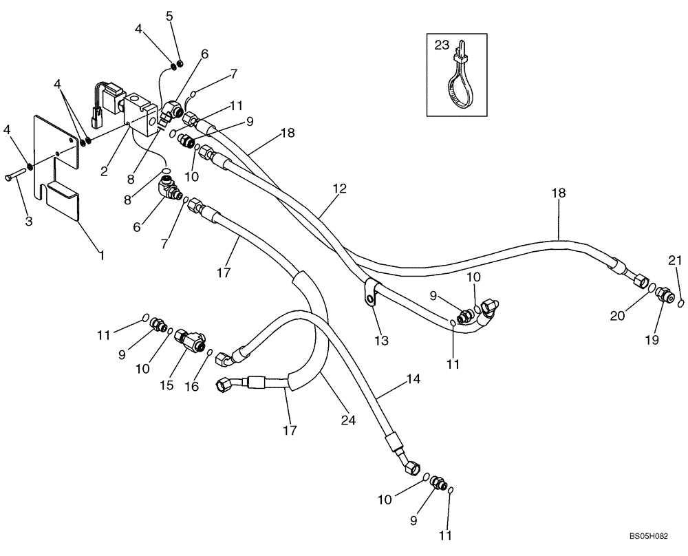 Схема запчастей Case 650K - (07-02) - BRAKE LINES (07) - BRAKES