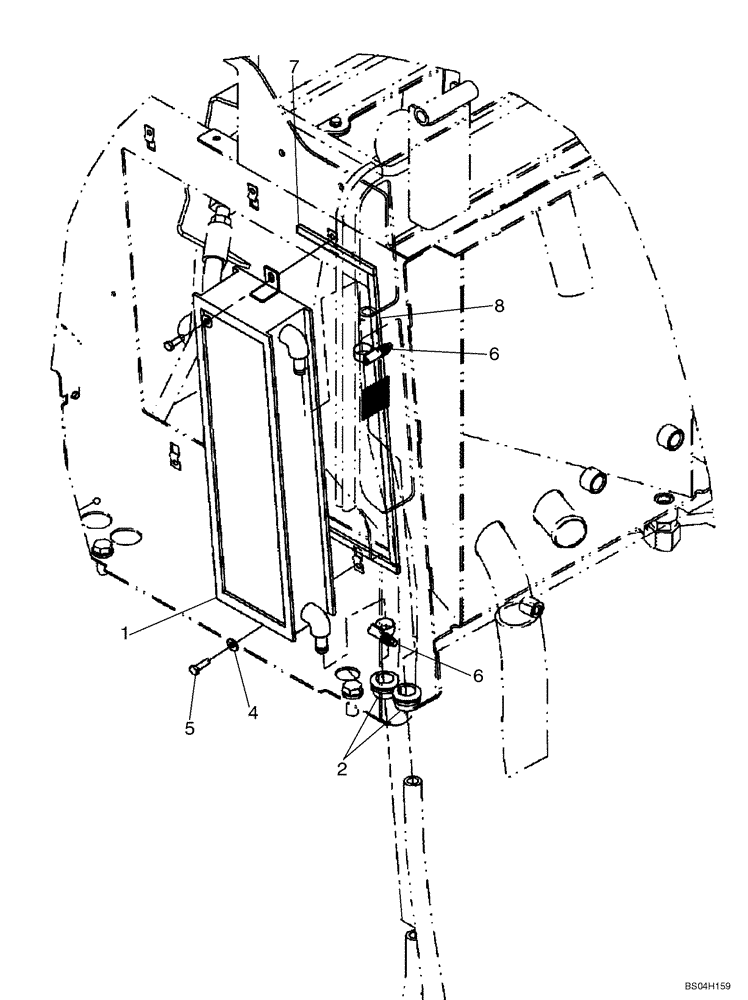 Схема запчастей Case 621D - (08-02) - HYDRAULIC OIL COOLER (08) - HYDRAULICS