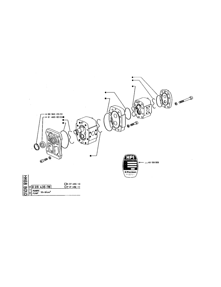 Схема запчастей Case 220 - (170) - PUMP (07) - HYDRAULIC SYSTEM