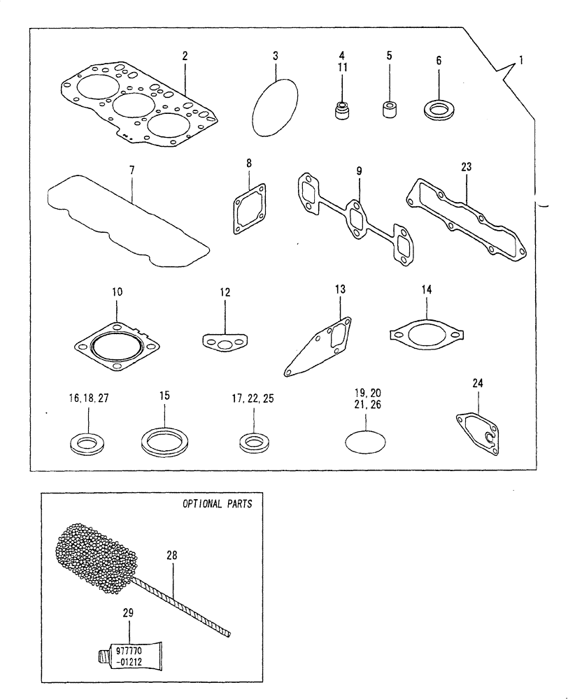 Схема запчастей Case CX22B - (ENGINE-16[1]) - GASKET SET (10) - ENGINE