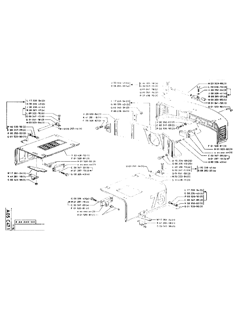 Схема запчастей Case 75P - (007) - COWLING (05) - UPPERSTRUCTURE CHASSIS