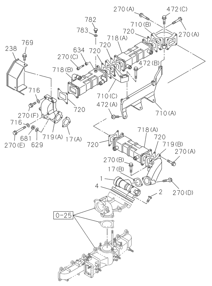 Схема запчастей Case CX350C - (02-028[00]) - EXHAUST GAS RECIRCULATION SYSTEM (02) - ENGINE