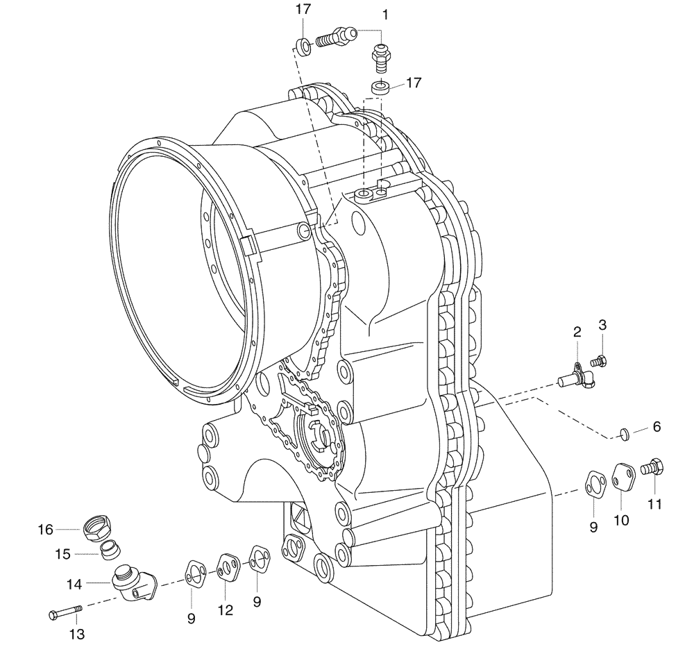 Схема запчастей Case 325 - (1.211/1[23A]) - TRANSMISSION - INDICATORS/TRANSMITTERS - RETARDER OPTION (03) - Converter / Transmission