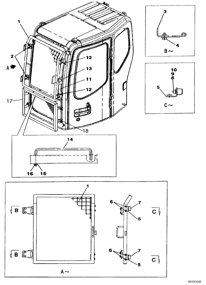 Схема запчастей Case CX80 - (09-42) - GUARD, BRUSH - CAB BRUSH SCREEN (09) - CHASSIS/ATTACHMENTS