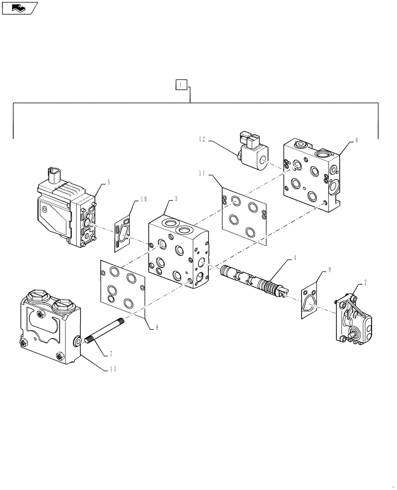 Схема запчастей Case 1121F - (41.200.05[05]) - JOYSTICK STEERING, PROPORTIONAL VALVE (41) - STEERING