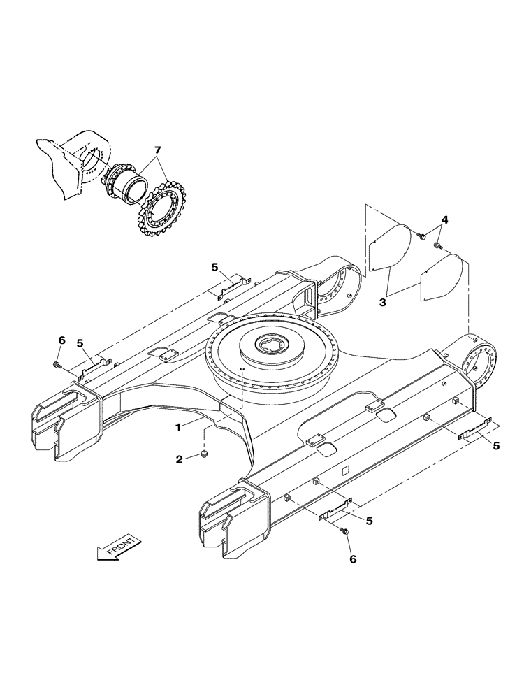 Схема запчастей Case CX350 - (05-003-00[01]) - UNDERCARRIAGE (11) - TRACKS/STEERING