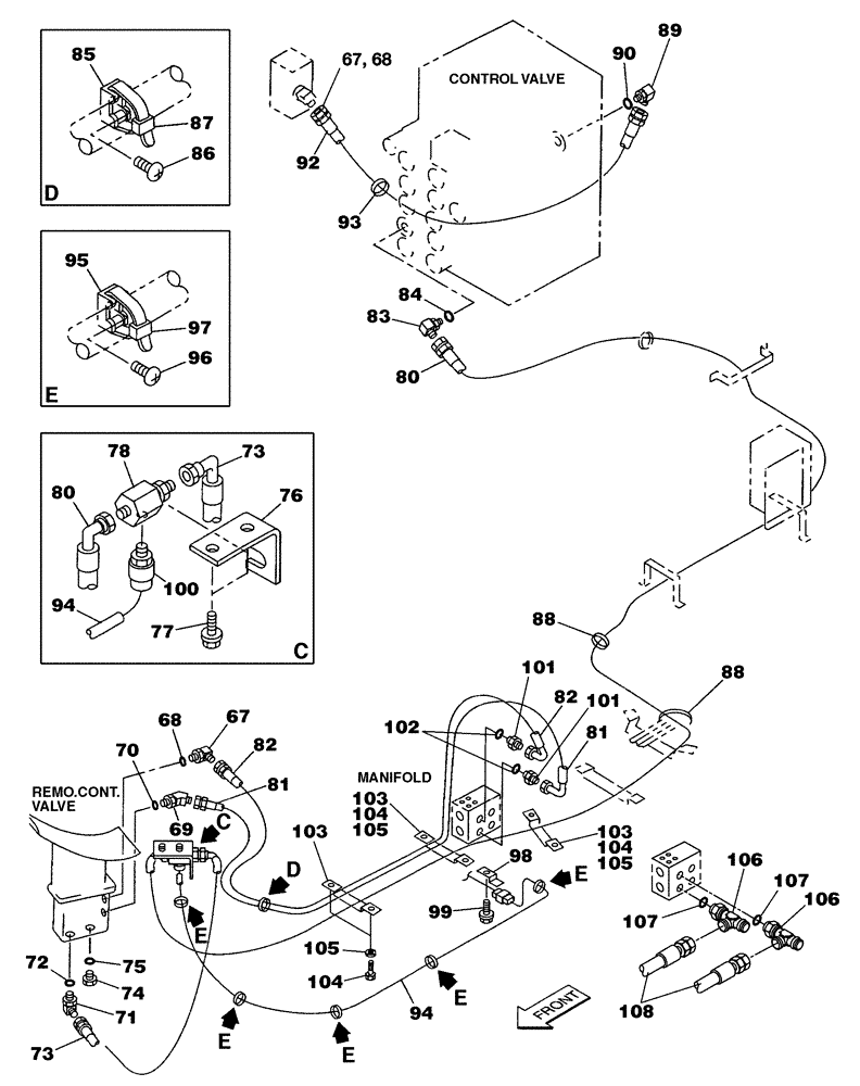 Схема запчастей Case CX350 - (08-131-00[01]) - HYDRAULIC CIRCUIT - PICK HAMMER (08) - HYDRAULICS