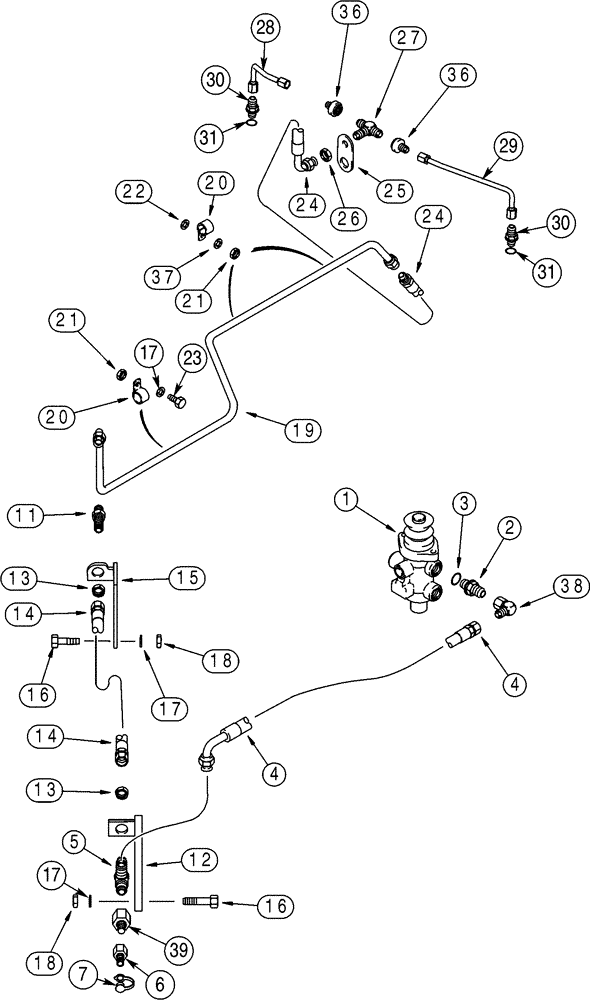 Схема запчастей Case 721C - (07-08) - HYDRAULICS - BRAKE, MAIN (07) - BRAKES