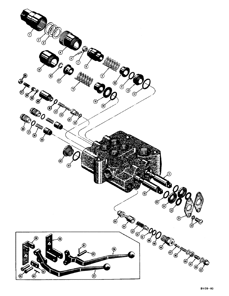 Схема запчастей Case 420B - (086) - D26491 HYDRAULIC CONTROL VALVE (07) - HYDRAULIC SYSTEM