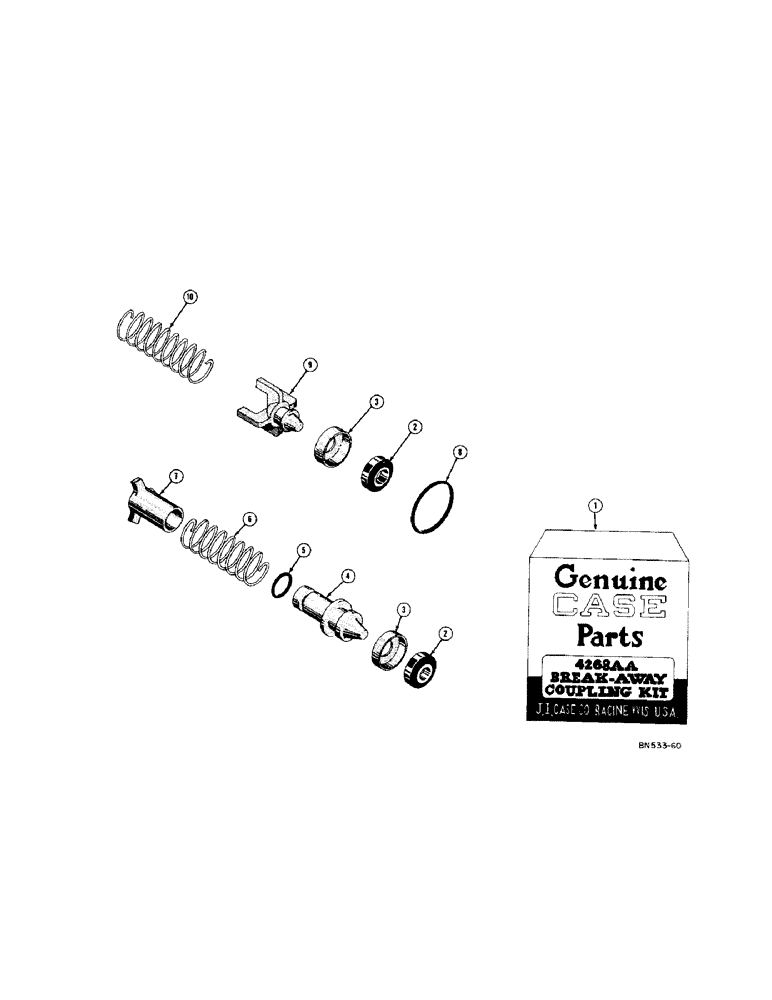 Схема запчастей Case 420C - (256[1]) - SERVICE KIT FOR HYDRAULIC COUPLINGS (07) - HYDRAULIC SYSTEM