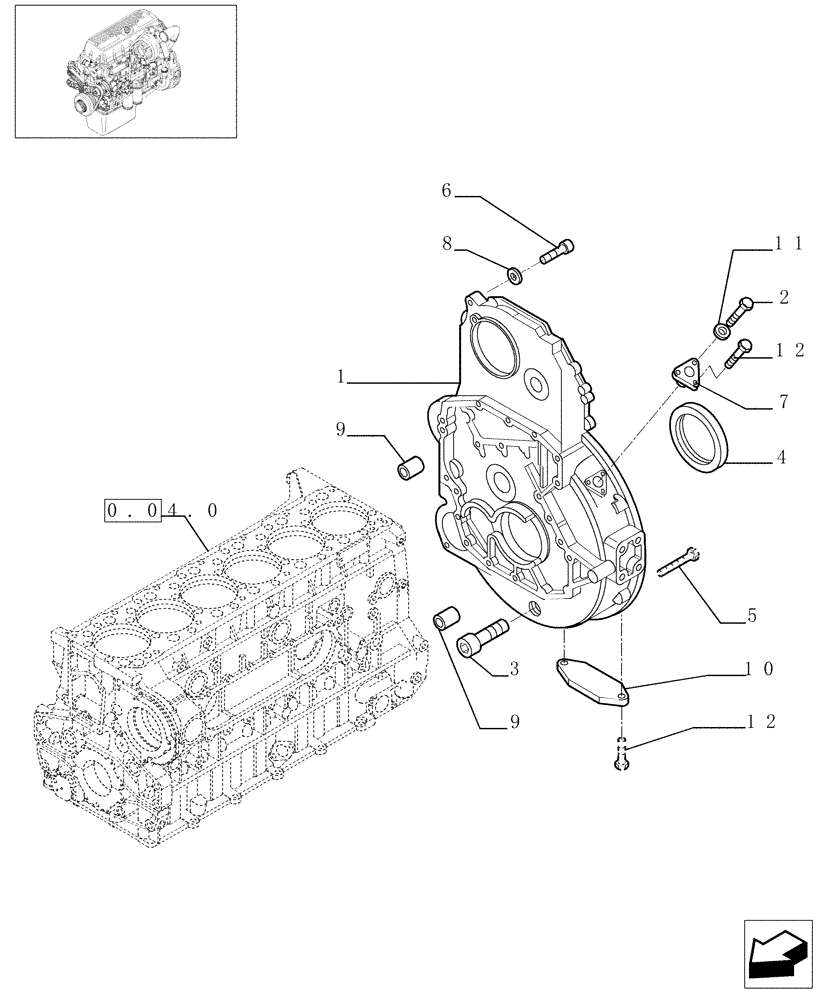 Схема запчастей Case F3AE0684E B002 - (0.04.3[01]) - FLYWHEEL CASE (500361137) 