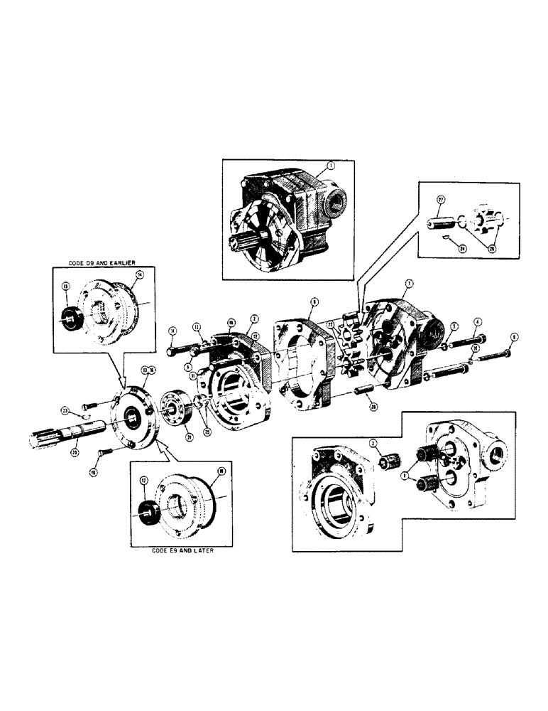 Схема запчастей Case 320 - (100) - 31615 HYDRAULIC PUMP (15 G.P.M.) (07) - HYDRAULIC SYSTEM