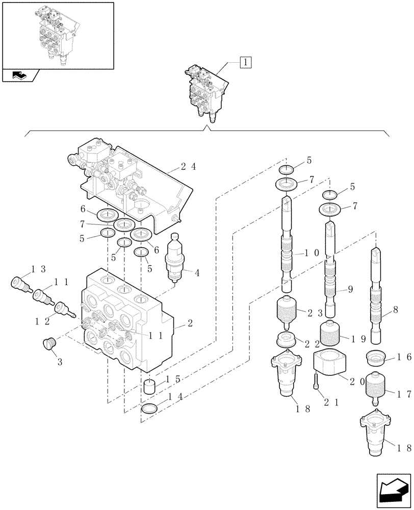 Схема запчастей Case 321E - (1.42.2[02]) - CONTROL VALVE (07) - HYDRAULIC SYSTEMS