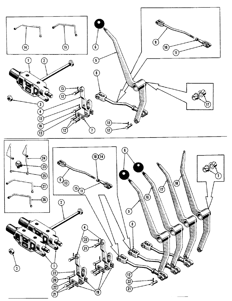 Схема запчастей Case 800 - (266) - LEVER & VALVE KITS (FOR FIELD INSTALLATIONS) (07) - HYDRAULIC SYSTEM