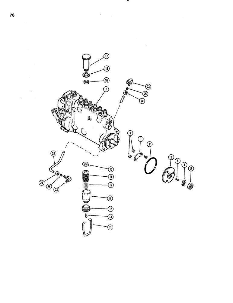 Схема запчастей Case 1150C - (076) - INJECTION PUMP (03) - FUEL SYSTEM