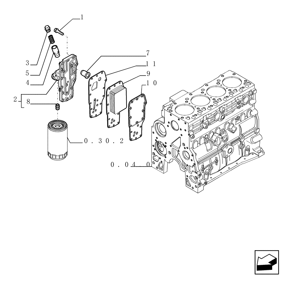 Схема запчастей Case TX945 - (0.31.5[01]) - HEAT EXCHANGER - ENGINE (10) - ENGINE