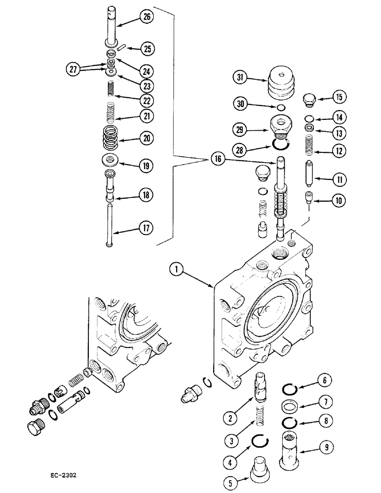 Схема запчастей Case 380B - (8-242) - MULTIPLE CONTROL VALVE (08) - HYDRAULICS