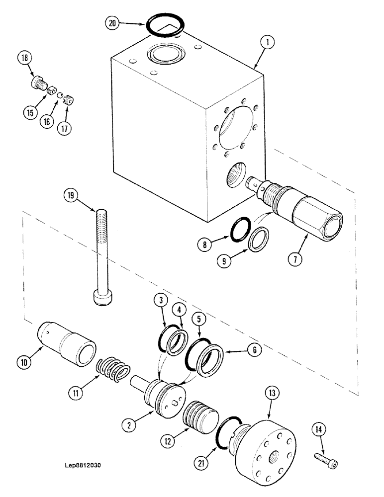 Схема запчастей Case 688C - (8G-112) - LOAD HOLDING VALVE (BOOM CYLINDER) (07) - HYDRAULIC SYSTEM