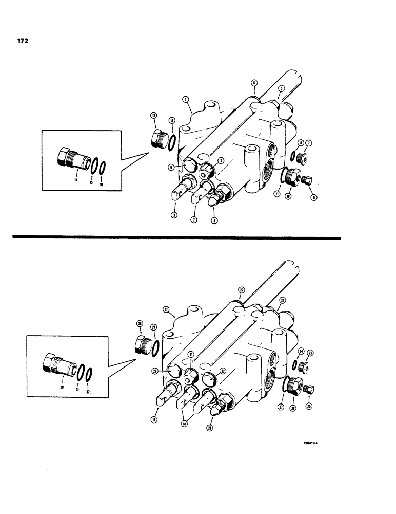 Схема запчастей Case 35 - (172) - LOADER CNTRL VALVE - 2 SPOOL 