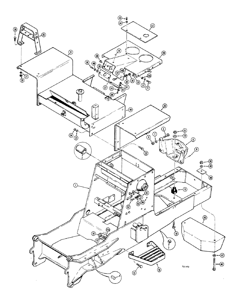 Схема запчастей Case 680CK - (146) - CHASSIS, FENDERS AND STEPS (39) - FRAMES AND BALLASTING