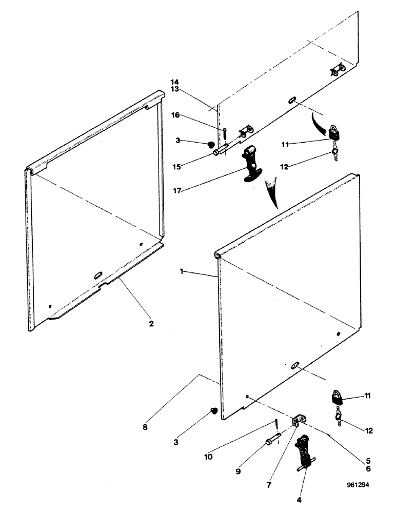 Схема запчастей Case 580G - (424) - ENGINE SIDE PANELS (09) - CHASSIS/ATTACHMENTS