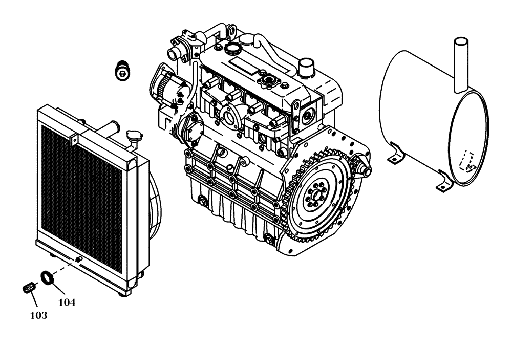 Схема запчастей Case 21D - (13.014[001]) - CANOPY ENGINE MOUNTING PARTS (OPTION) (S/N 561127-UP) No Description