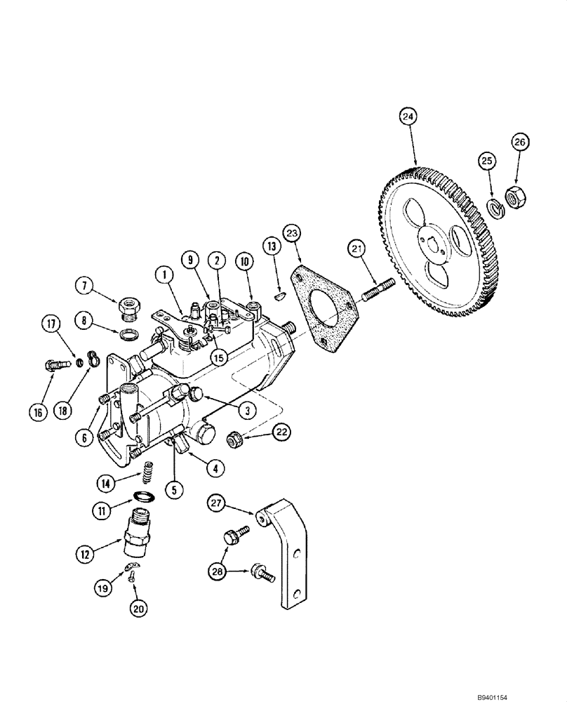 Схема запчастей Case 1840 - (03-06) - FUEL INJECTION PUMP AND DRIVE, 4-390 ENGINE (03) - FUEL SYSTEM