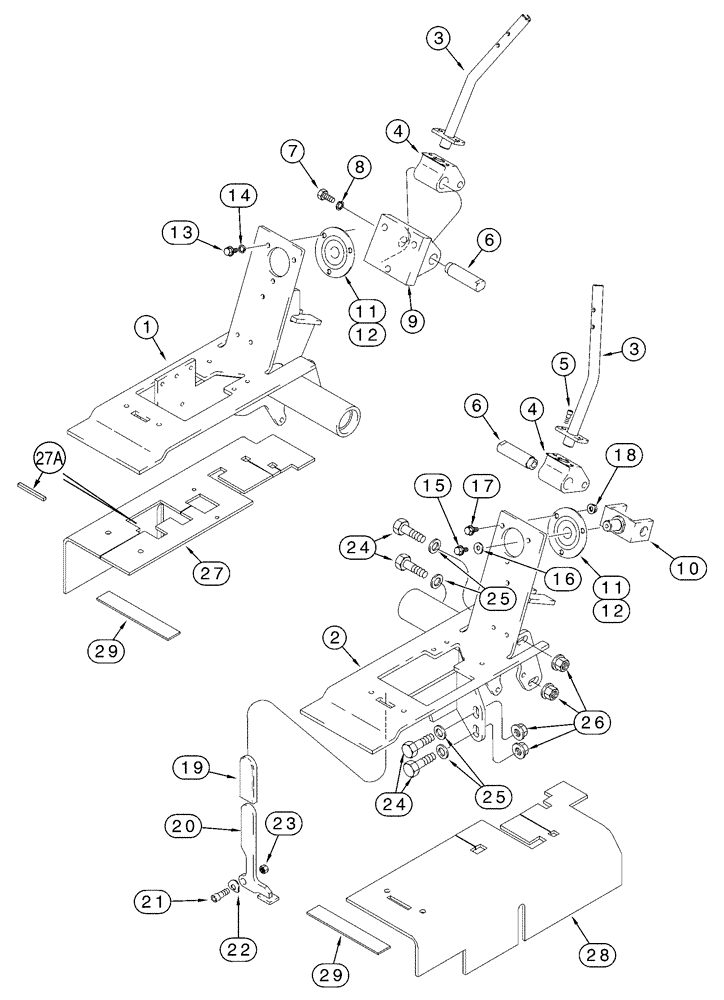 Схема запчастей Case 85XT - (09-15) - CTRLS LOADER & GROUND DRIVE, MODELS WITH FOOT CONTROLS, N. AMERICAN -JAF0352233, EURO. -JAF0352714 (09) - CHASSIS