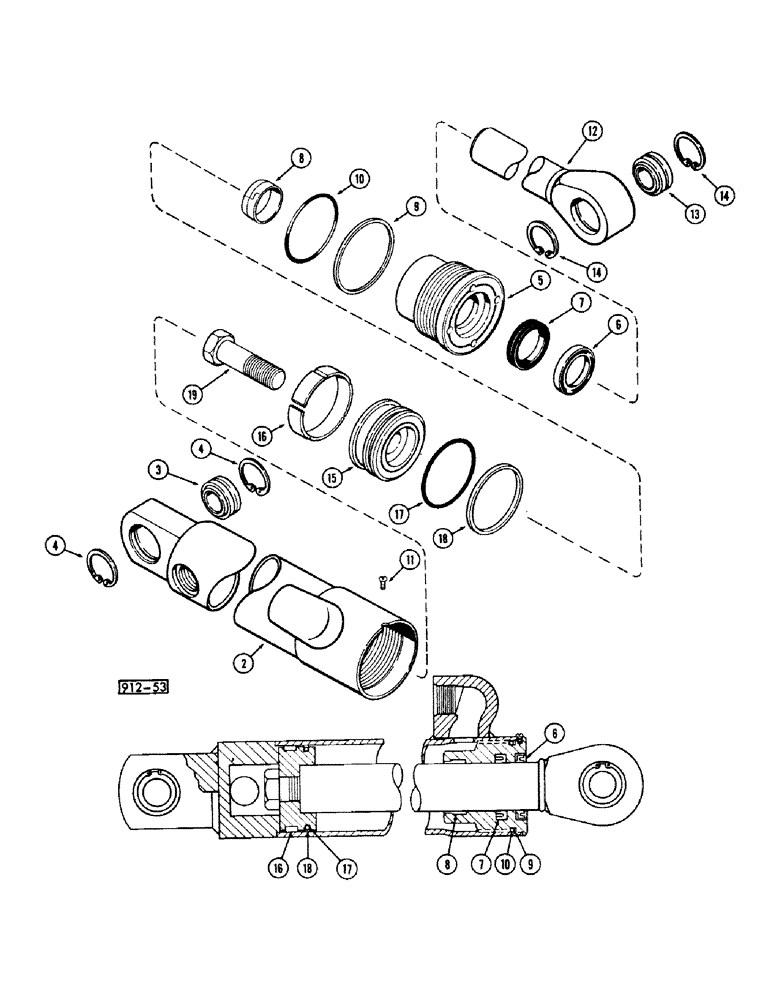 Схема запчастей Case 35 - (338) - G33128 CYLINDER PITCH 