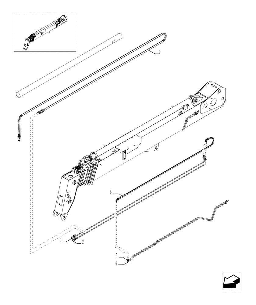 Схема запчастей Case TX1055 - (9.80092B[06]) - TELESCOPIC ARM FOR 3 FUNCTIONS (ARM 55) - OPTIONAL CODE 749060351 (83) - TELESCOPIC SINGLE ARM