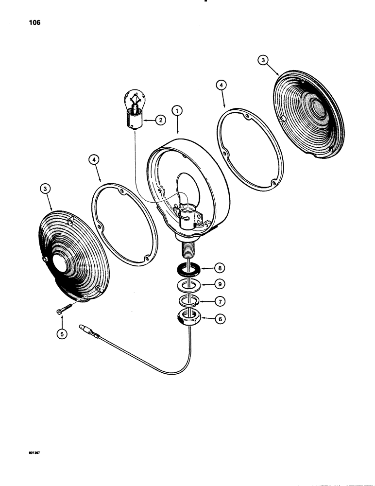 Схема запчастей Case 780B - (106) - TRACTOR LAMP, L108118 TURN SIGNAL AND FLASHER (04) - ELECTRICAL SYSTEMS