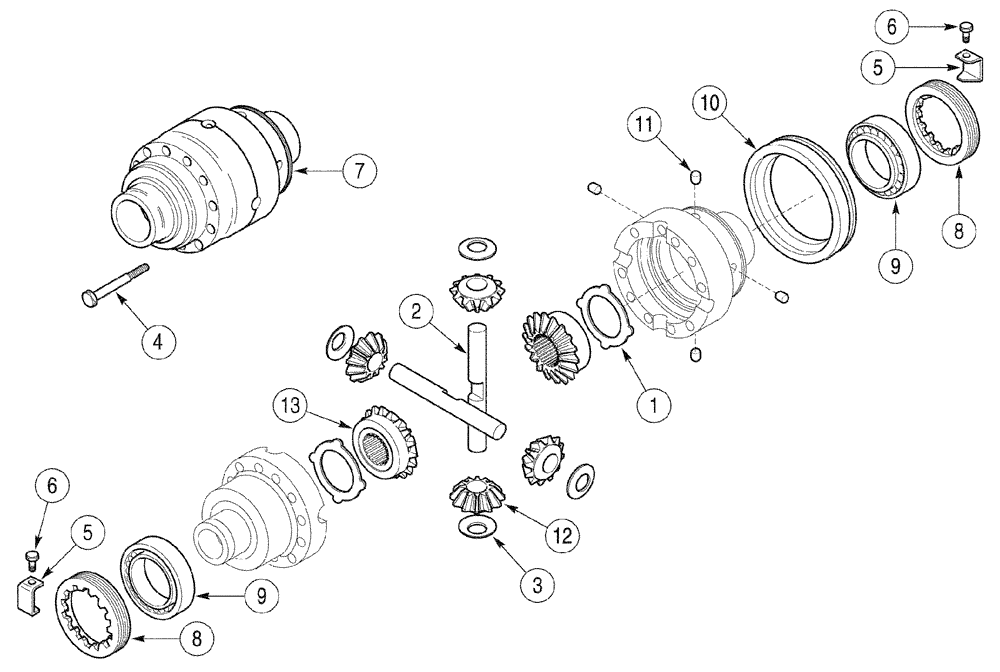 Схема запчастей Case 960 - (06-21) - AXLE, FRONT DIFFERENTIAL (06) - POWER TRAIN