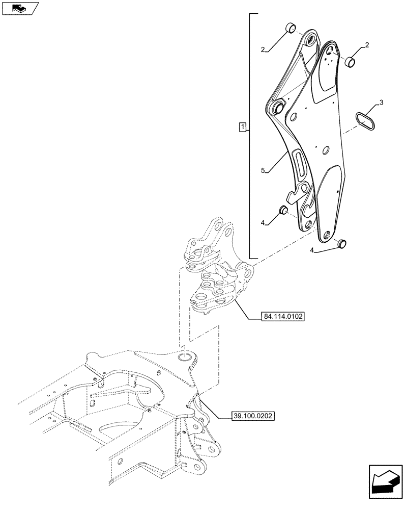 Схема запчастей Case 590SN - (84.910.0103[01]) - BOOM - ASSEMBLY (84) - BOOMS, DIPPERS & BUCKETS