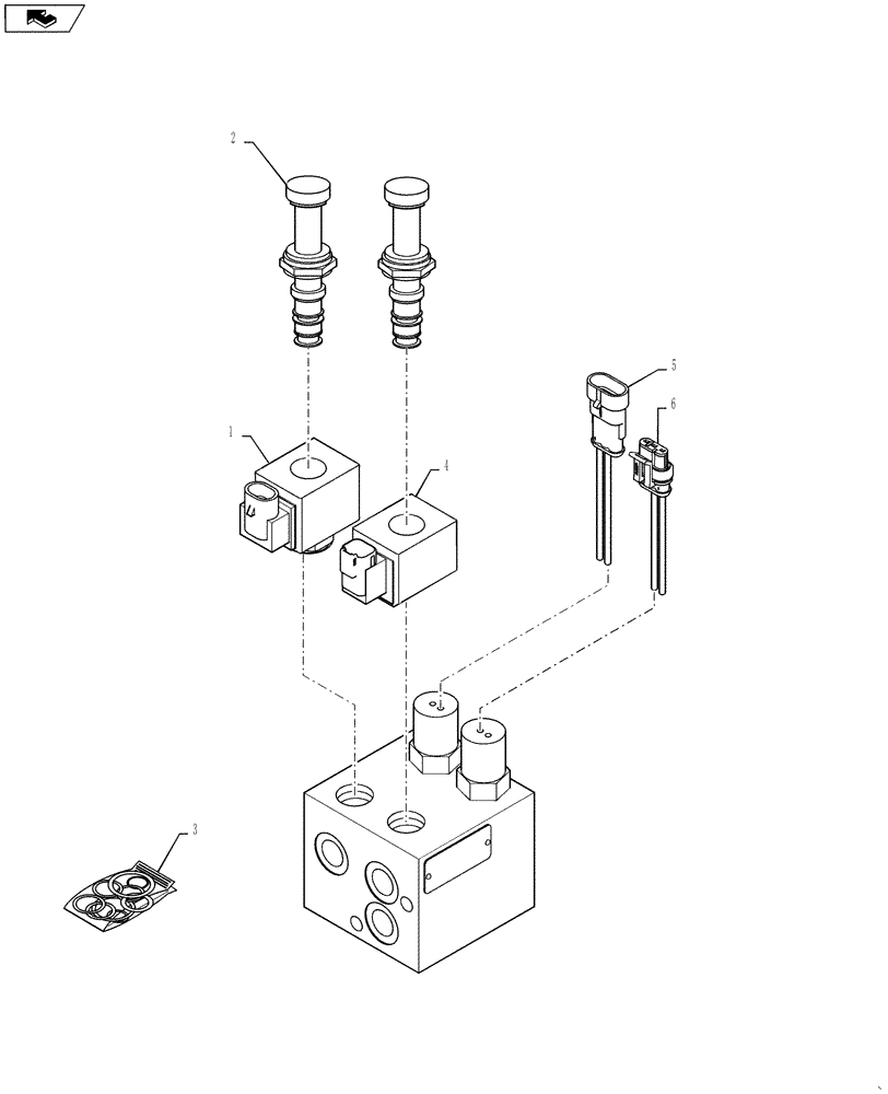 Схема запчастей Case SR130 - (35.353.AC[01]) - VALVE, BRAKE EH (SR130,SR150) (35) - HYDRAULIC SYSTEMS