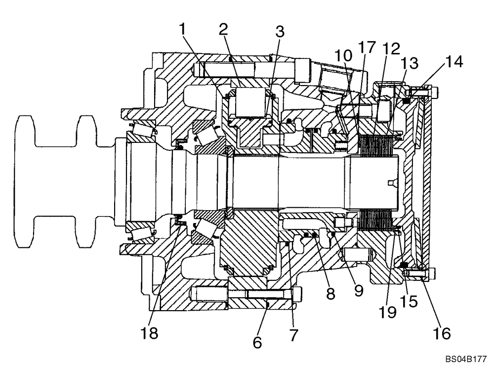 Схема запчастей Case 435 - (06-20) - MOTOR ASSY - SINGLE SPEED (06) - POWER TRAIN