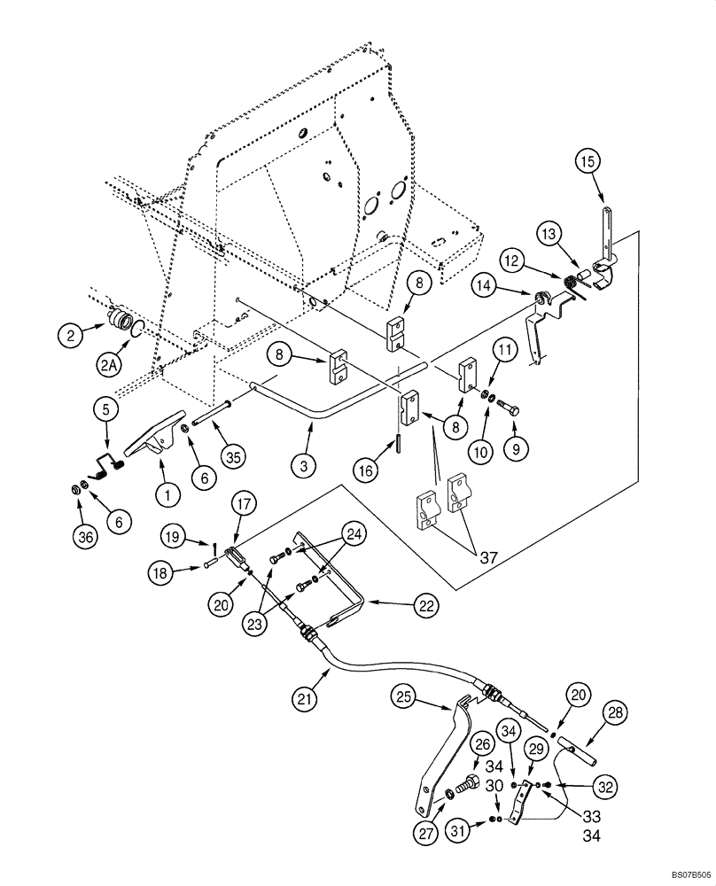 Схема запчастей Case 570MXT - (03-03) - CONTROLS - THROTTLE, FOOT (03) - FUEL SYSTEM