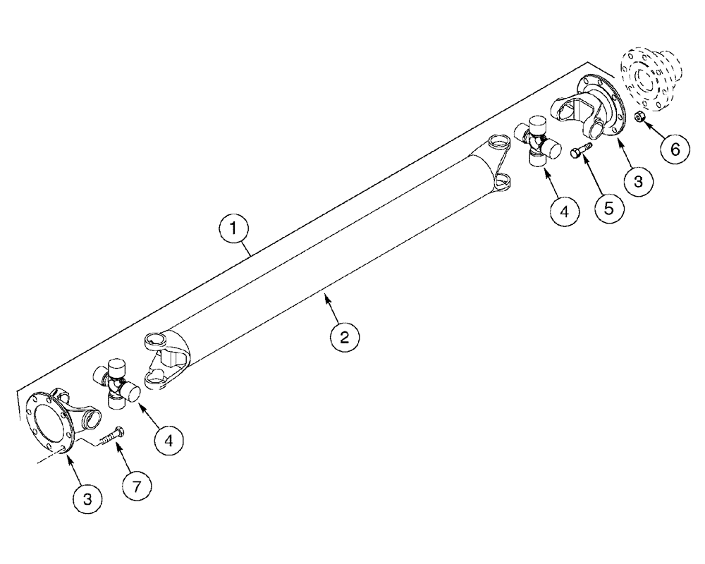 Схема запчастей Case 960 - (06-25) - FRONT AXLE DRIVE SHAFT (06) - POWER TRAIN