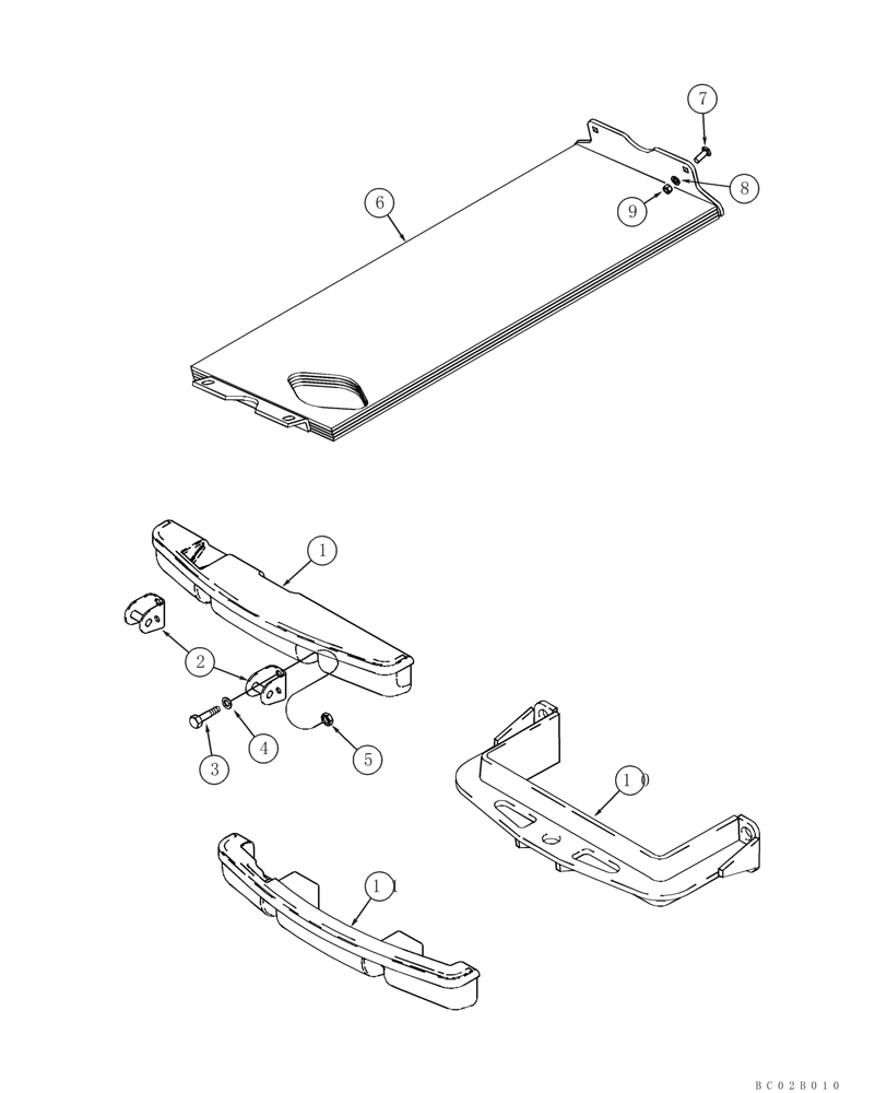 Схема запчастей Case 95XT - (09-20) - COUNTERWEIGHTS - DRAWBAR (09) - CHASSIS