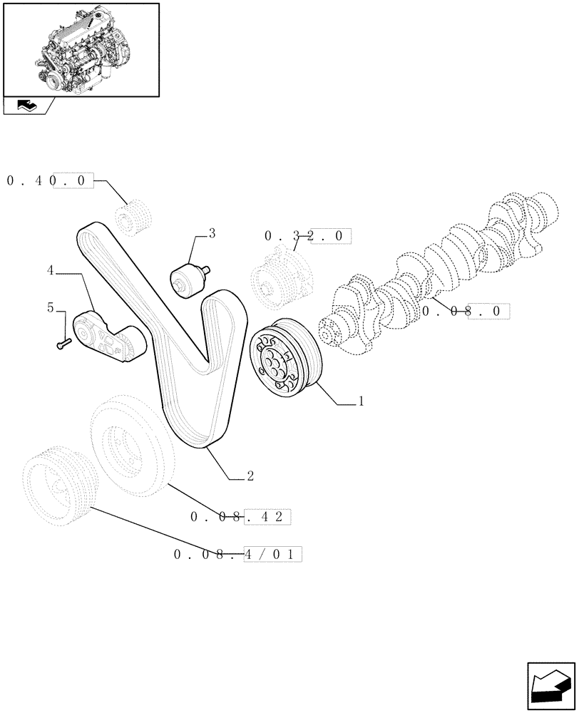 Схема запчастей Case F2CE9684E E015 - (0.08.4) - PULLEY - CRANHSHAFT (504036951) 