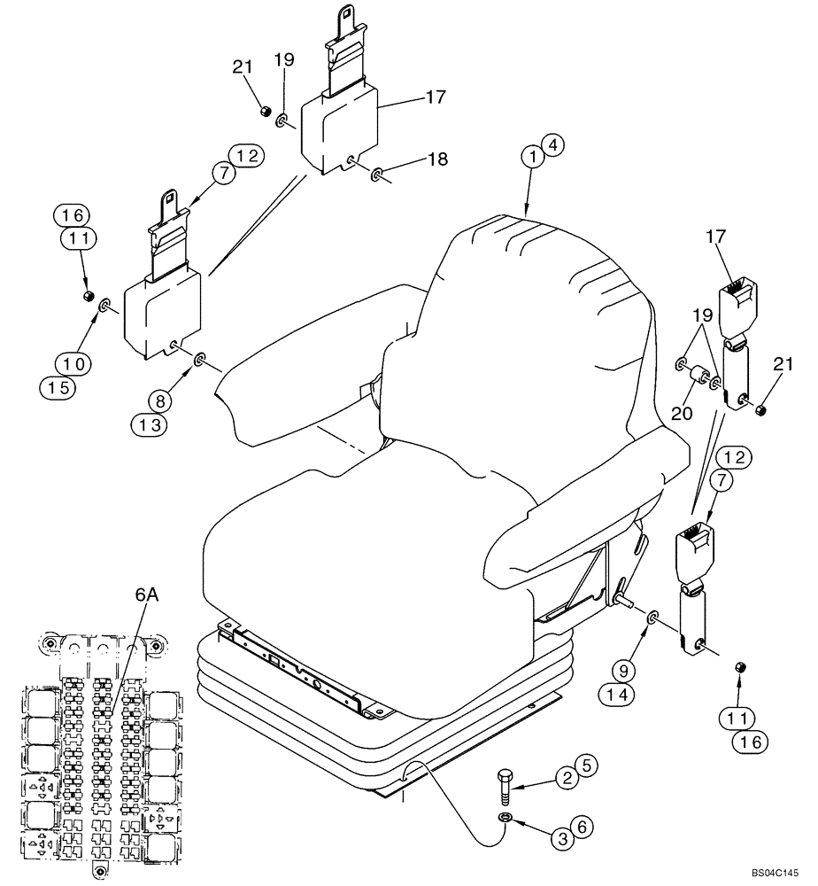 Схема запчастей Case 721D - (09-25) - SEAT - MOUNTING/SEAT BELTS (09) - CHASSIS