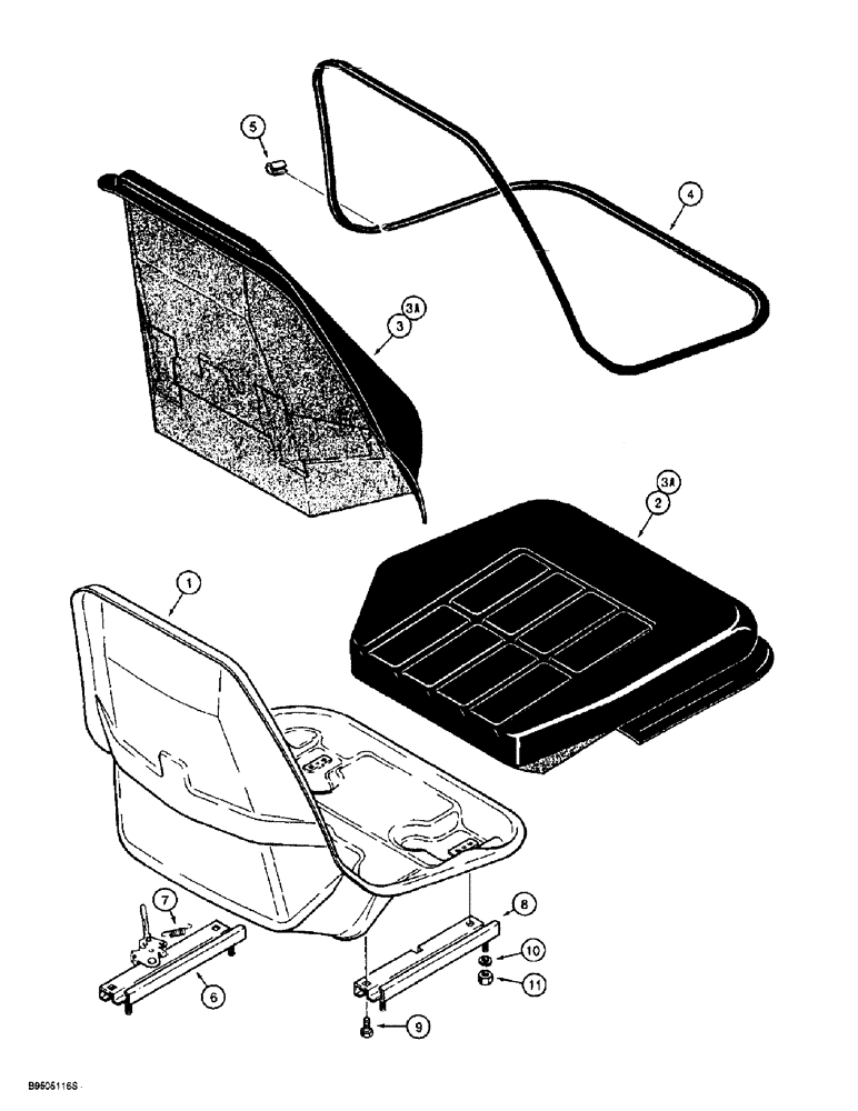 Схема запчастей Case 860 - (9-012) - OPERATORS SEAT ASSEMBLY (09) - CHASSIS/ATTACHMENTS