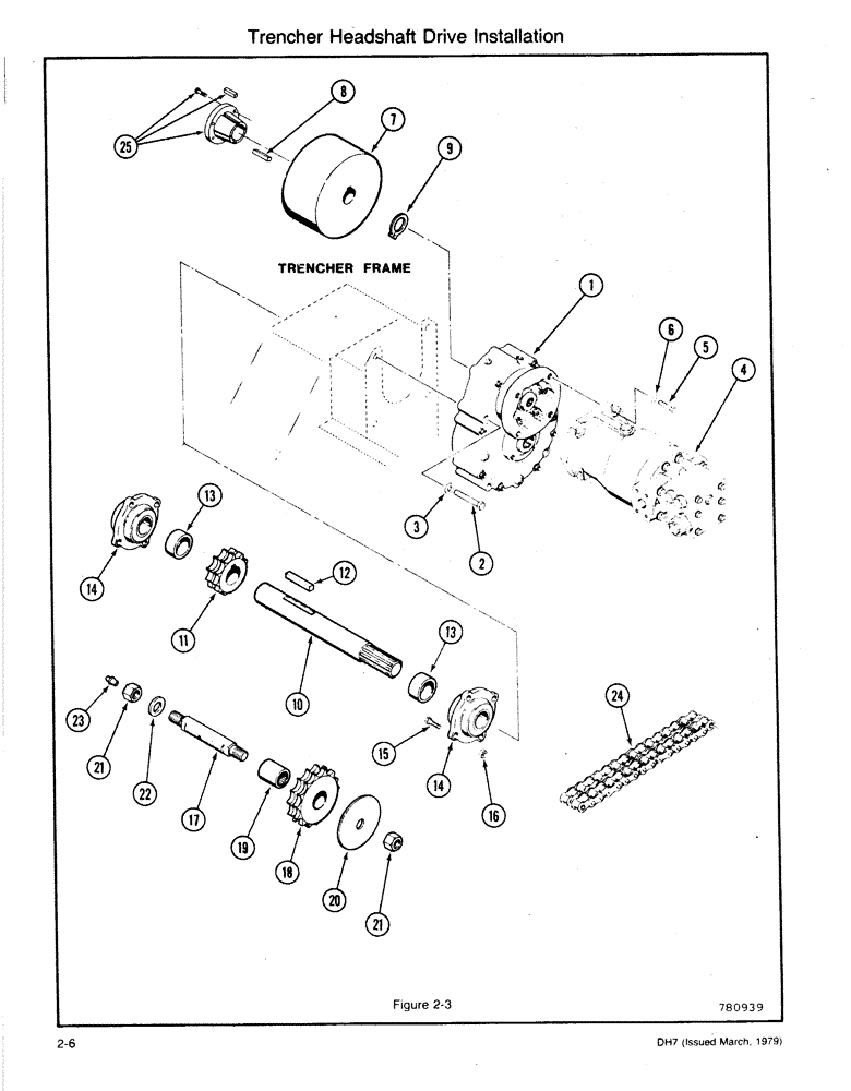 Схема запчастей Case DH7 - (2-06) - TRENCHER HEADSHAFT DRIVE INSTALLATION (89) - TOOLS