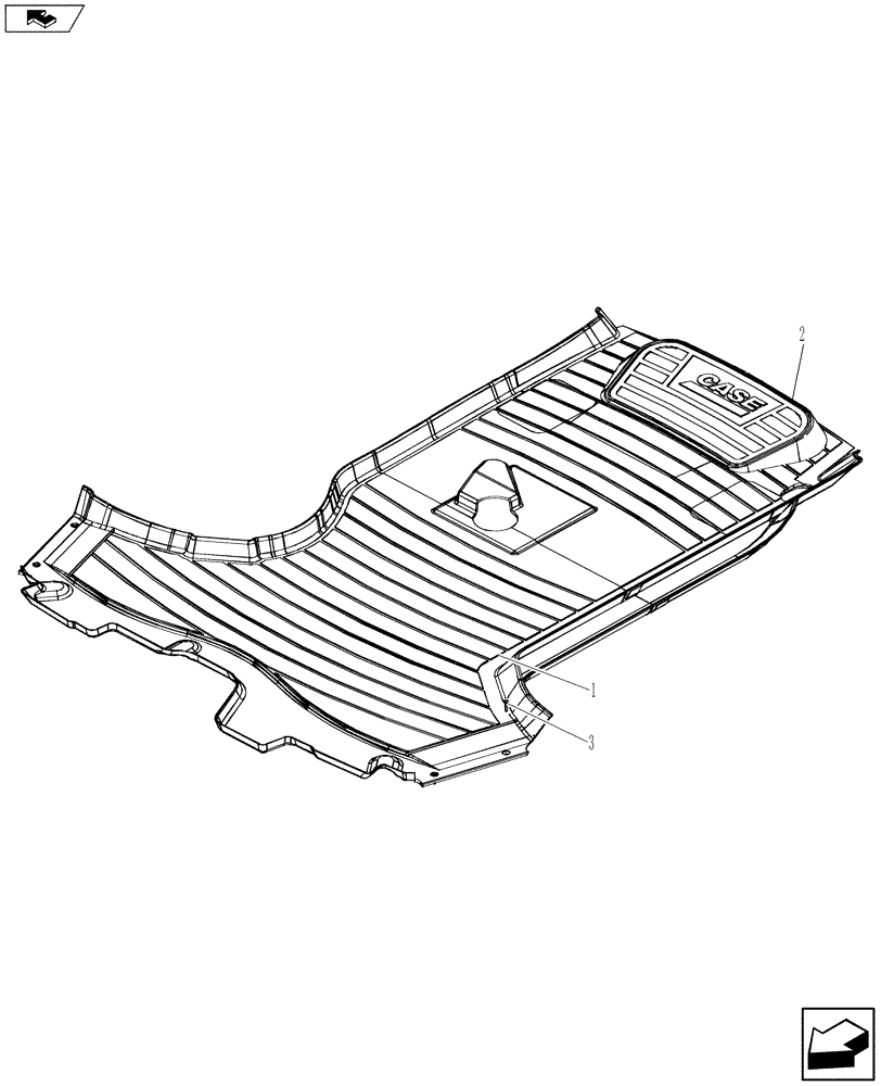 Схема запчастей Case 590SN - (90.110.0401) - VAR - 747853 - CAB - FLOOR MATS (90) - PLATFORM, CAB, BODYWORK AND DECALS