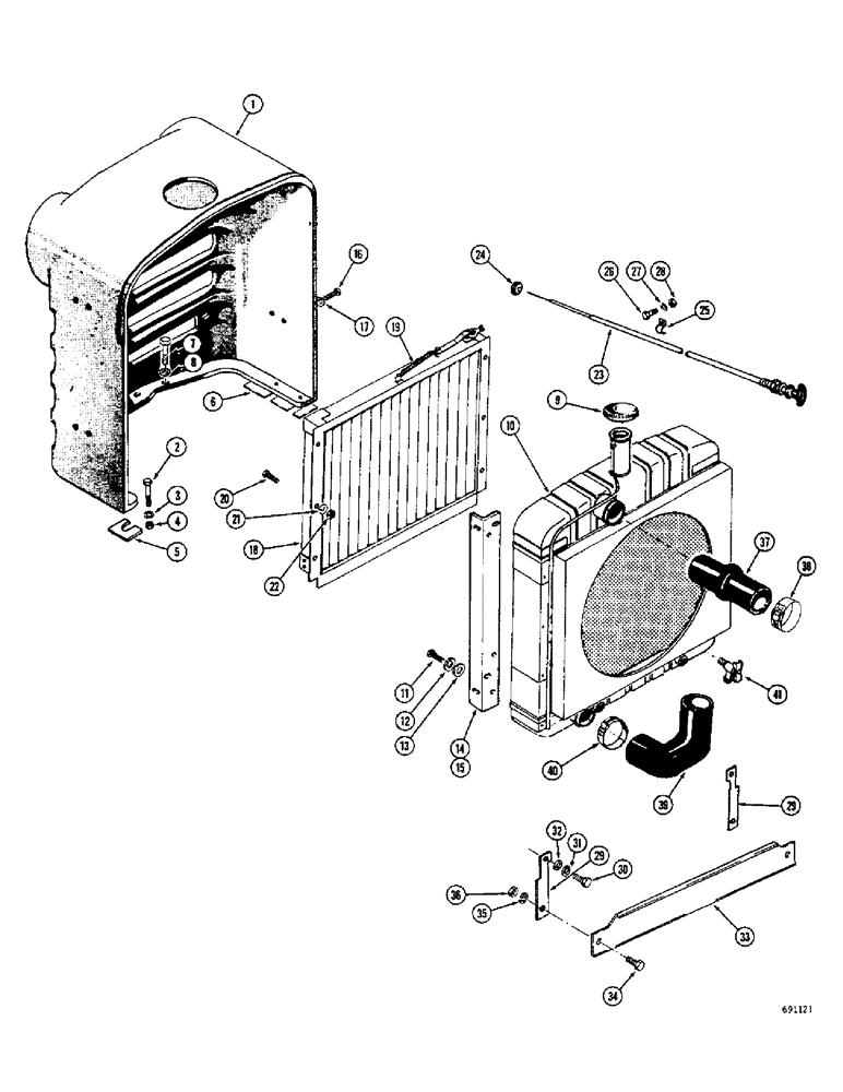 Схема запчастей Case W9B - (124) - RADIATOR, GRILLE AND SHUTTER (09) - CHASSIS