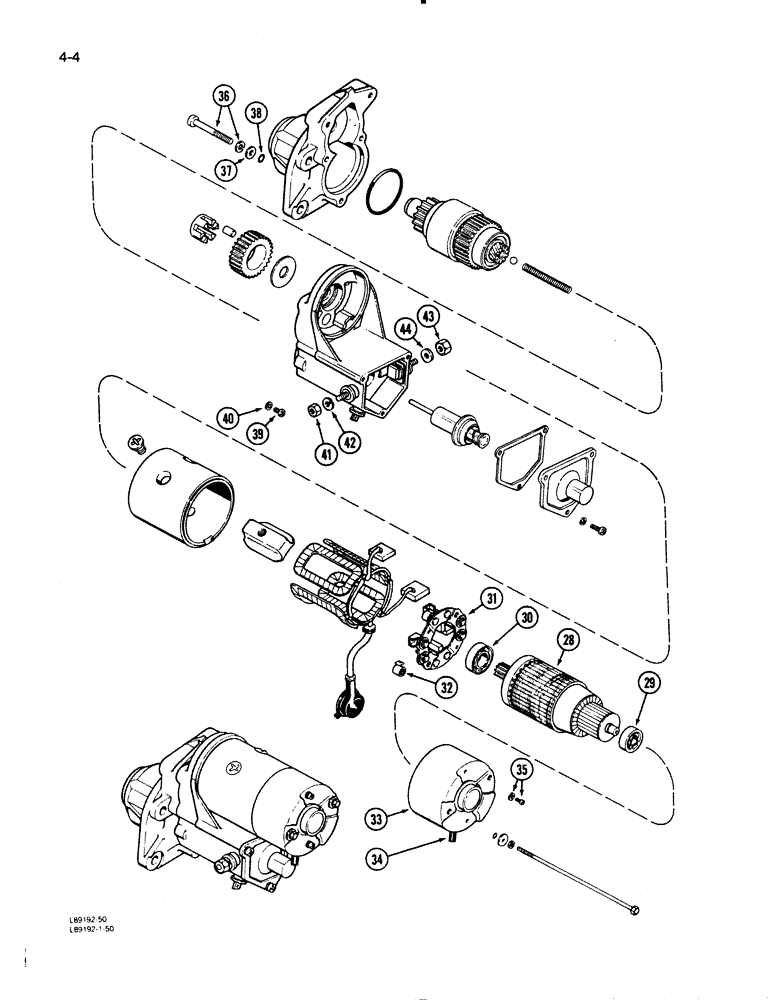 Схема запчастей Case W11B - (4-004) - STARTER (04) - ELECTRICAL SYSTEMS