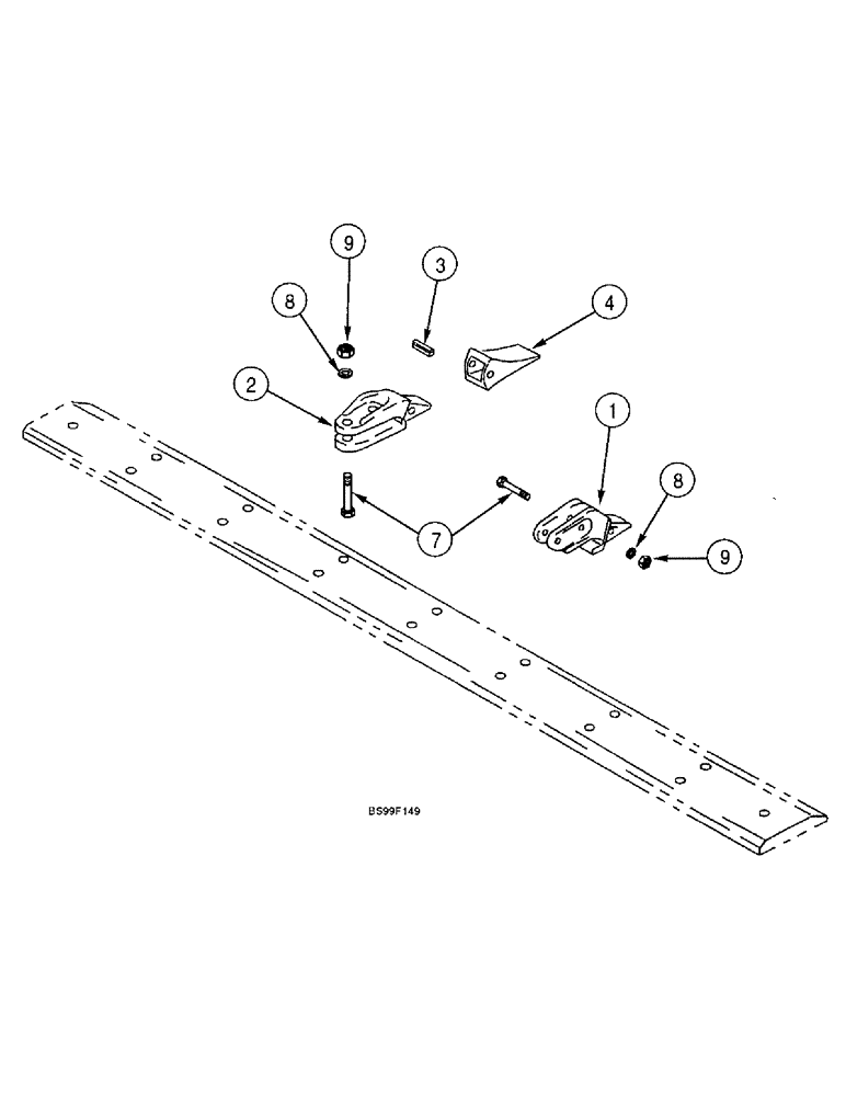 Схема запчастей Case 821B - (9-015A) - LOADER BUCKET TEETH (ESCO) (09) - CHASSIS/ATTACHMENTS