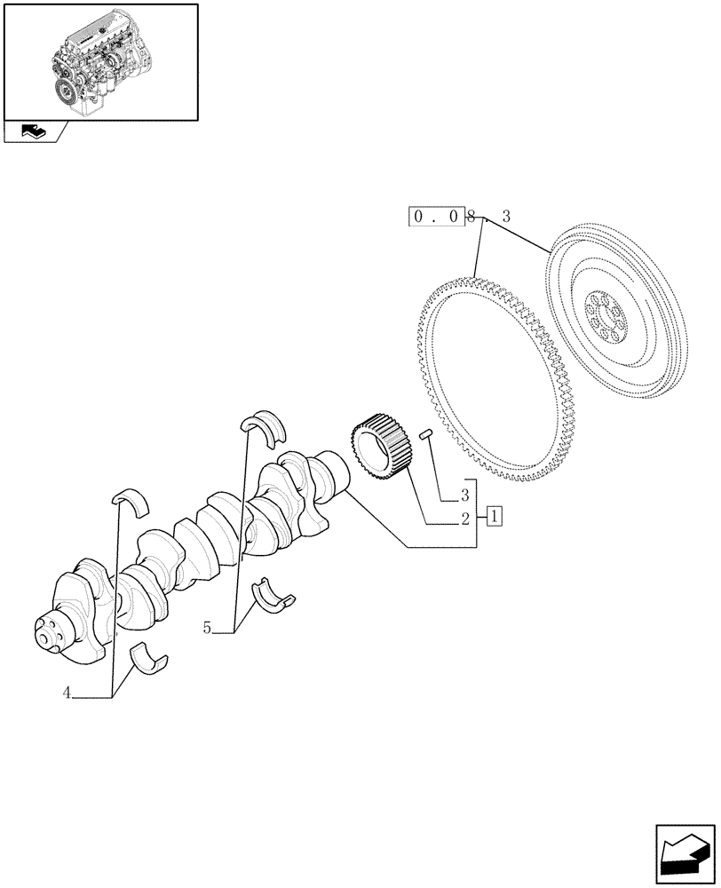 Схема запчастей Case F3AE0684S E908 - (0.08.0) - CRANKSHAFT & RELATED PARTS (504051798) 