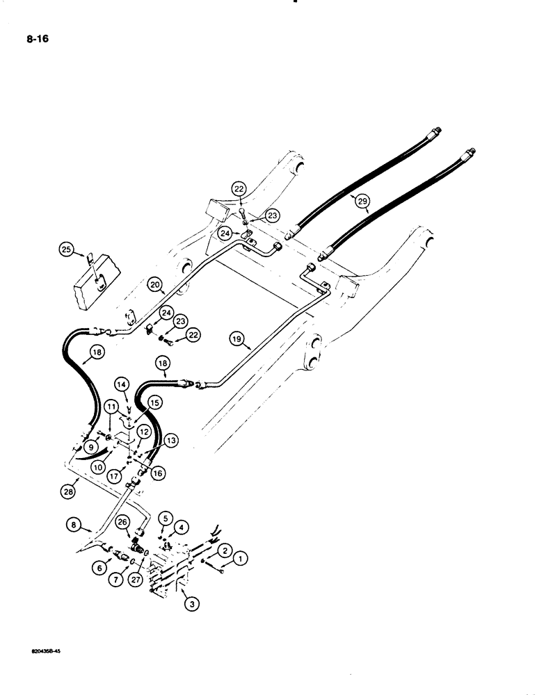 Схема запчастей Case W18B - (8-16) - HYDRAULIC CIRCUIT, CLAM BUCKET (08) - HYDRAULICS