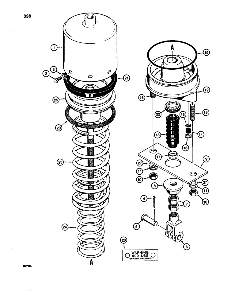 Схема запчастей Case W24C - (338) - L48127 PARKING ACTUATOR (07) - BRAKES