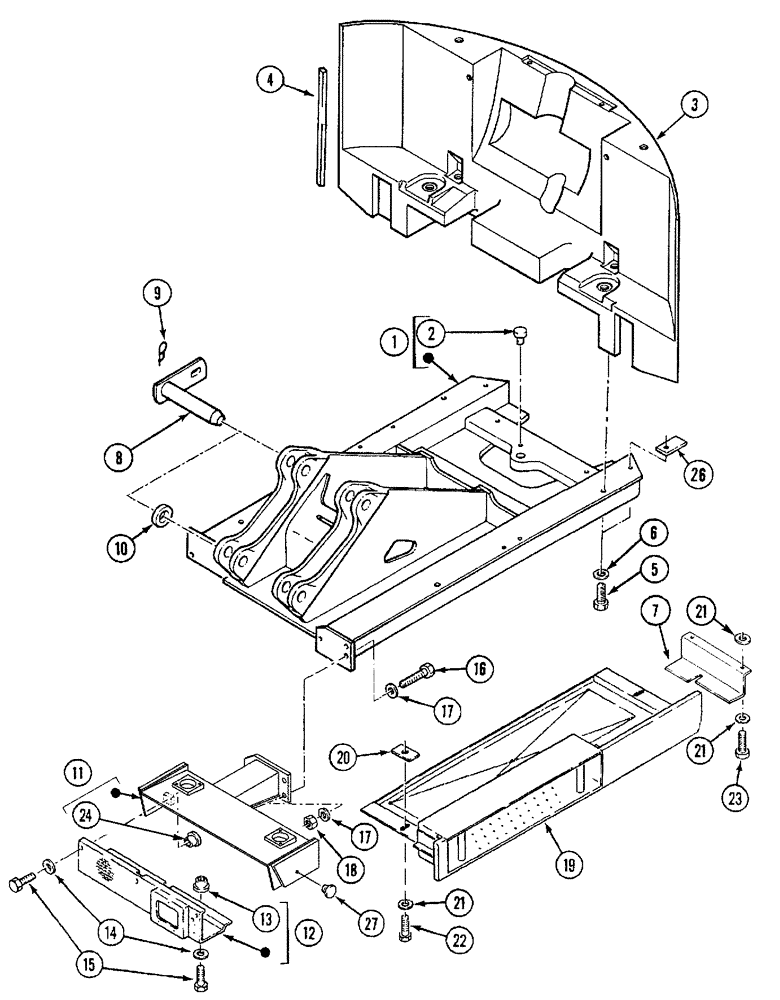 Схема запчастей Case 788 - (09A-04) - UPPERSTRUCTURE CHASSIS 788PSU (05.1) - UPPERSTRUCTURE CHASSIS/ATTACHMENTS